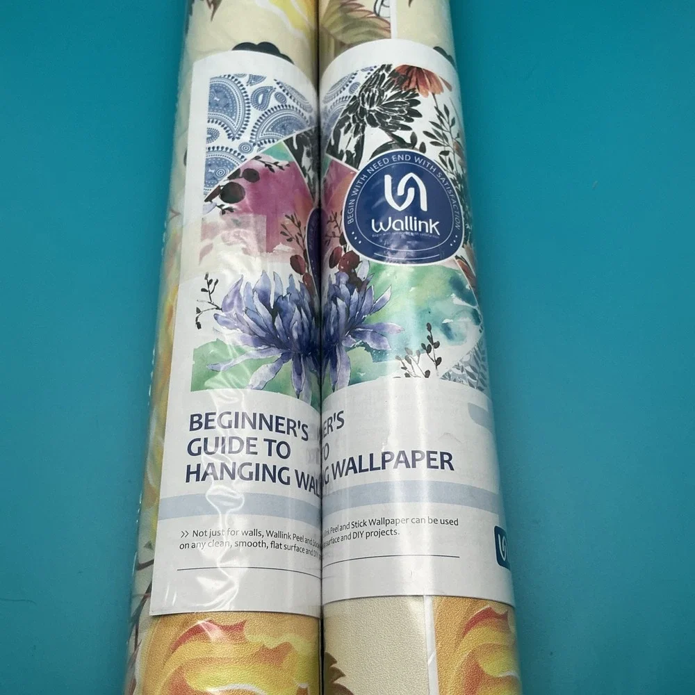 Wallink Peel &‎ Stick Wallpaper, Ranunculus, 2 Rolls, 17.5